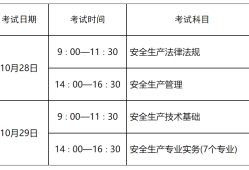 注冊安全工程師考試具體時間注冊安全工程師考試安排