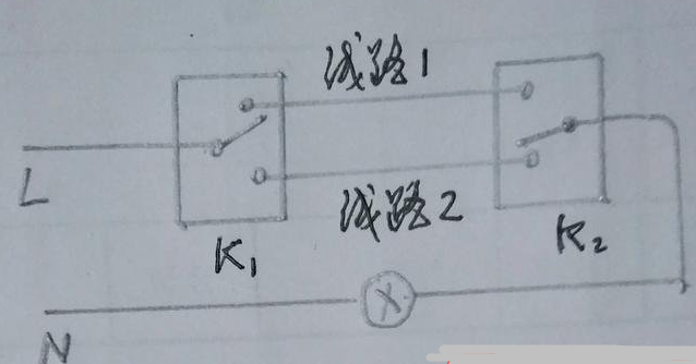 雙控開關電路圖一燈雙控開關電路圖  第2張