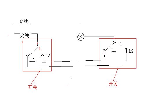 雙控開關電路圖一燈雙控開關電路圖  第1張