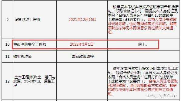 內蒙古注冊安全工程師證書領取的簡單介紹  第2張