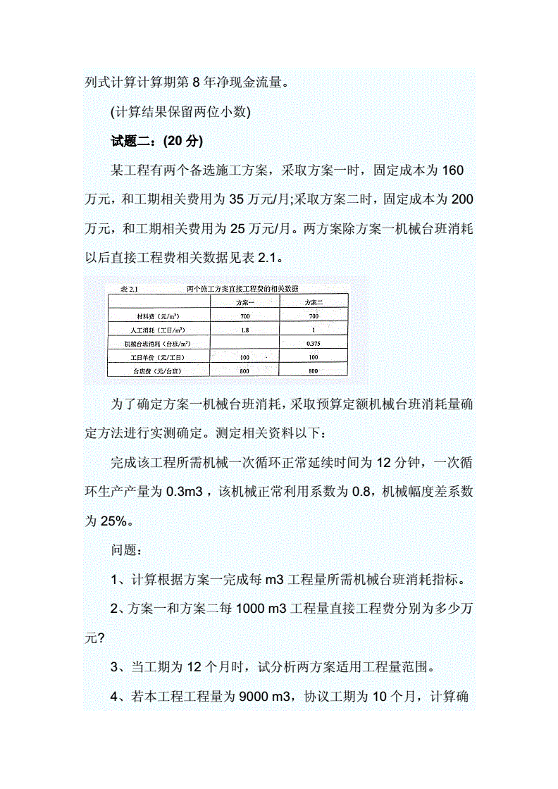 造價工程師案例真題水利造價工程師案例真題  第1張